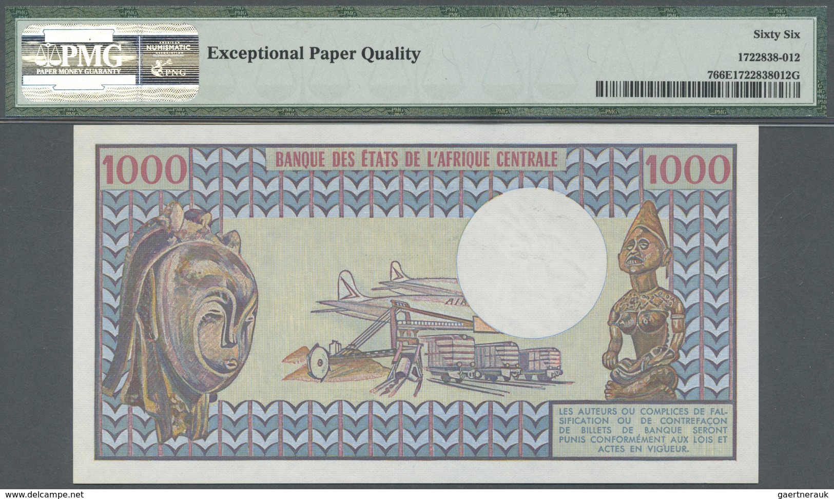 Chad / Tschad: 1000 Francs ND(1980-84) P. 7, Condition: PMG Graded 66 GEM UNC EPQ. - Chad