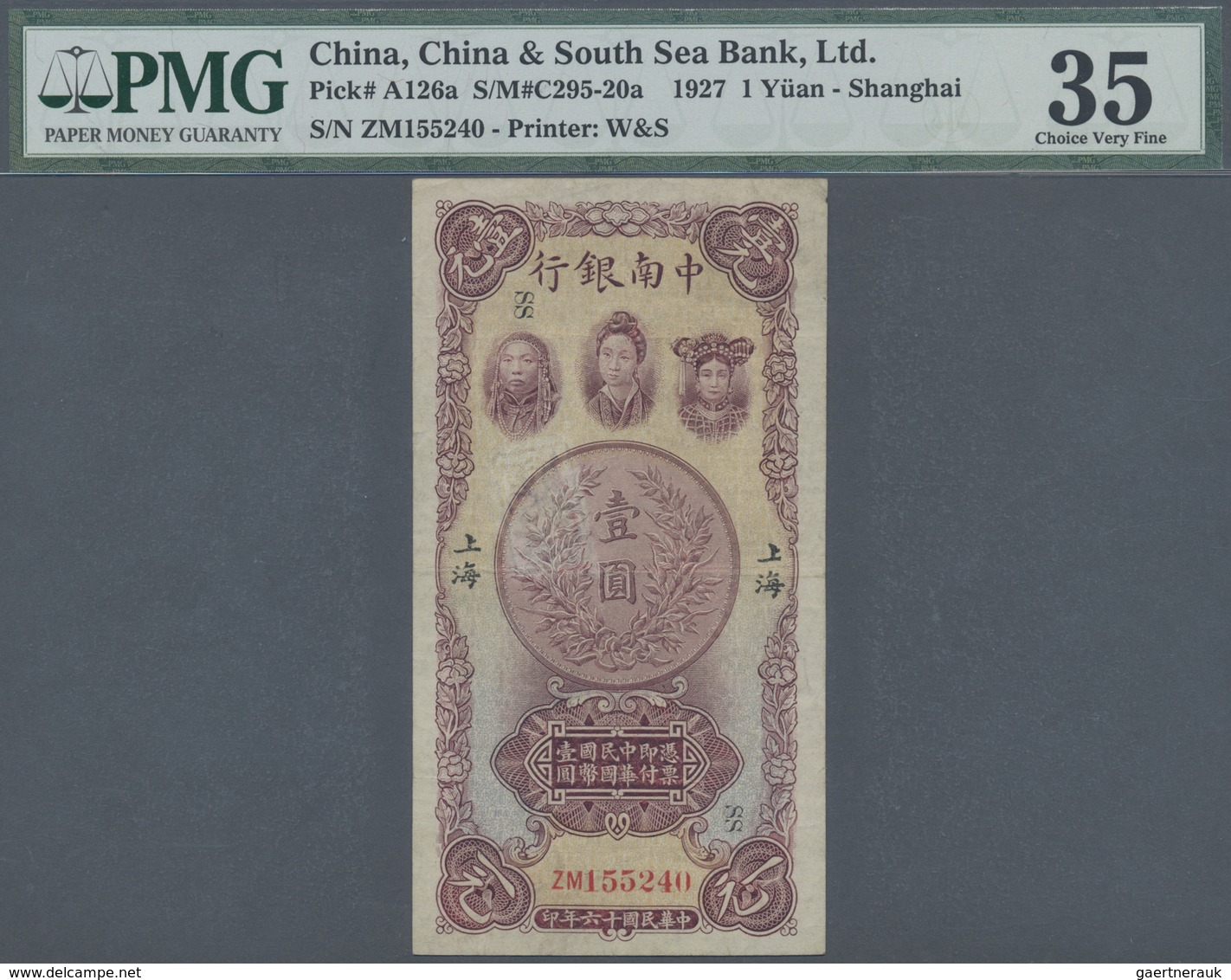 China: China And South Sea Bank 1 Yuan 1927, Shanghai Branch, P.A126a, Very Rare Item In Excellent C - China