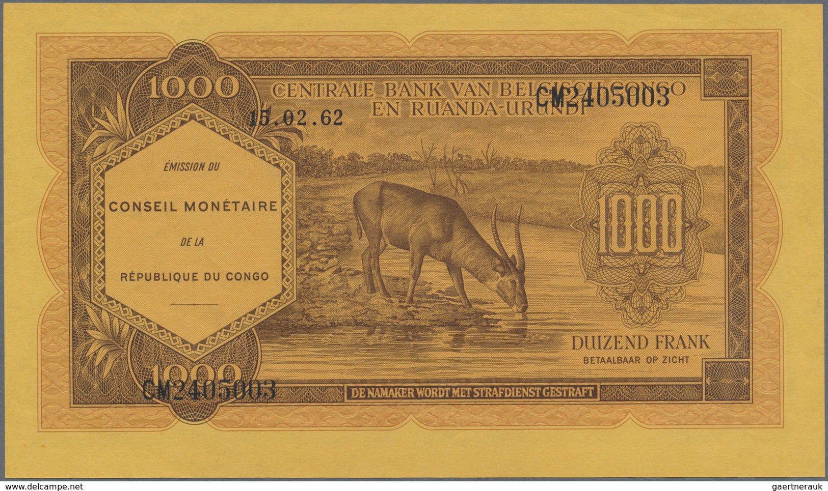 Congo / Kongo: Intersting Printers Note On Colored Paper Without Watermark, Offset Print With Overpr - Unclassified