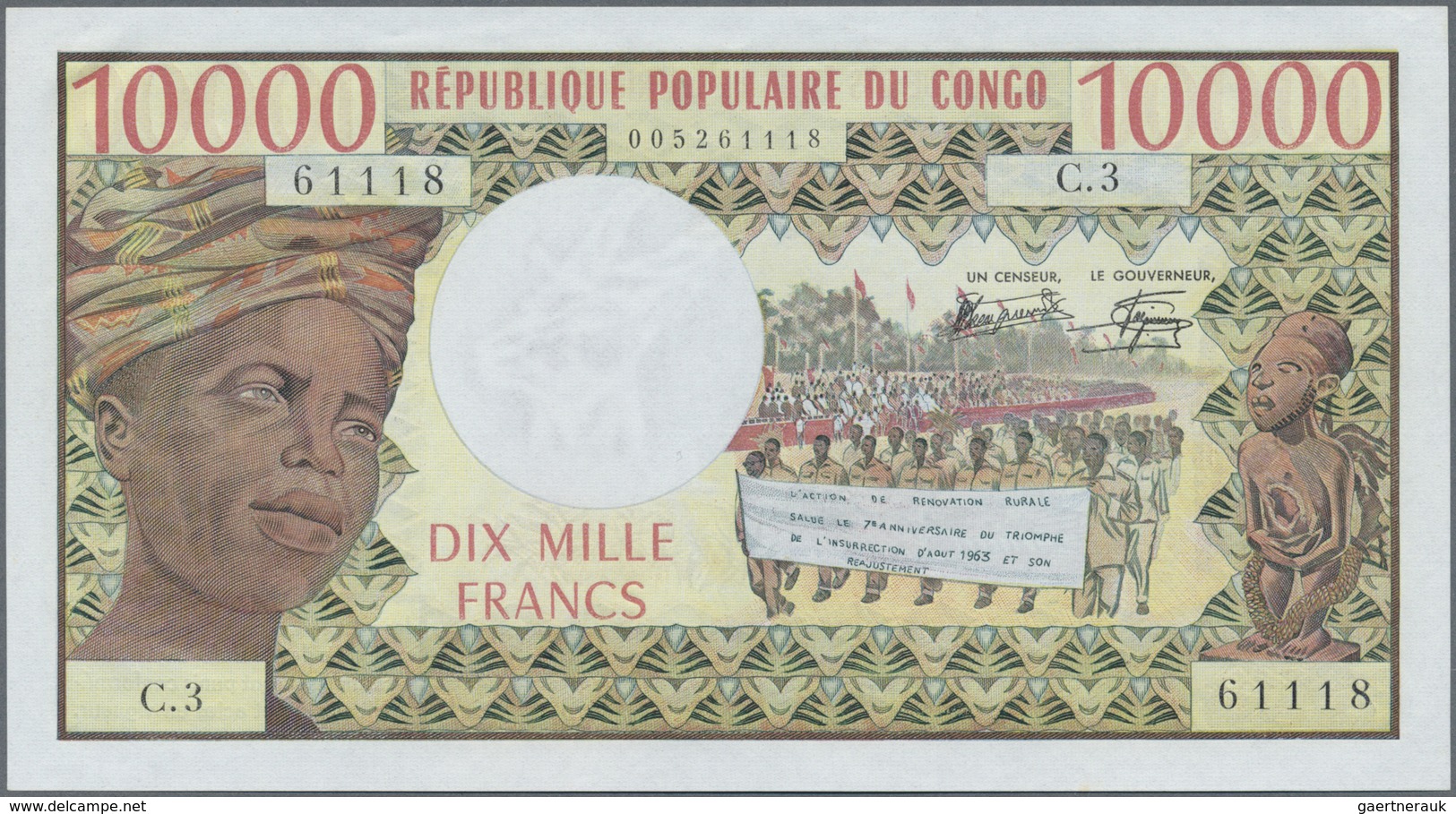 Congo / Kongo: 10.000 Francs ND P. 5b In Condition: UNC. - Non Classificati