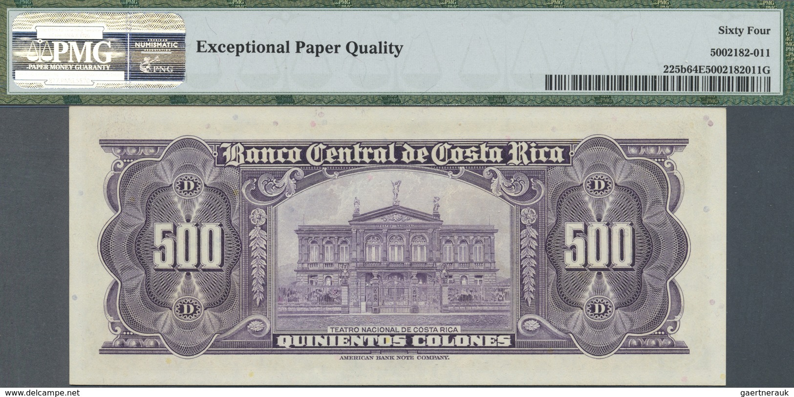 Costa Rica: 500 Colones 1976 P. 225b, PMG Graded 64 Choice UNC EPQ. - Costa Rica