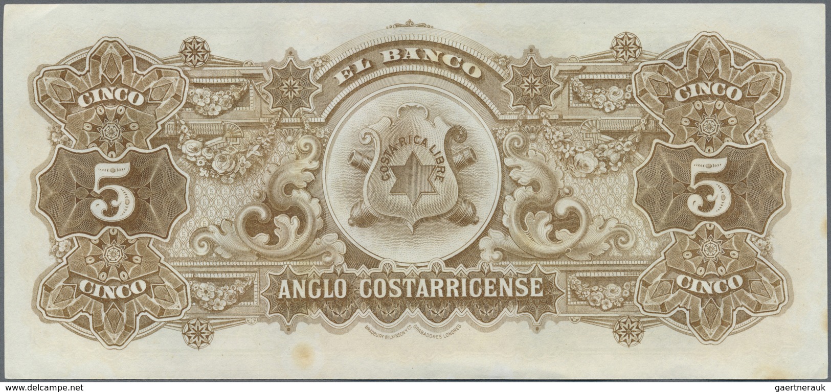 Costa Rica: Bundle With 100 Consecutive Numbered Banknotes 5 Colones Banco Anglo Costarricense Remai - Costa Rica