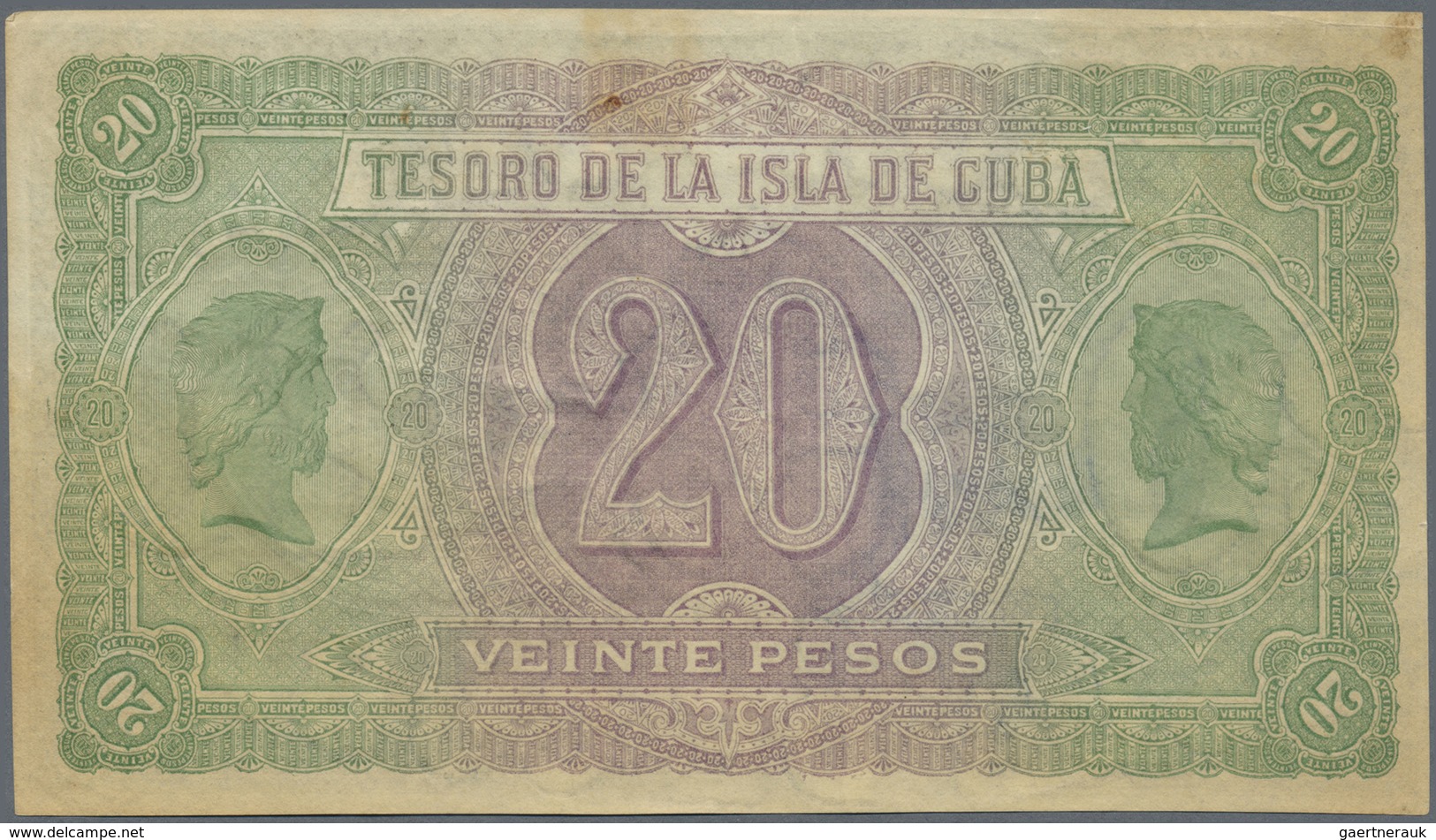 Cuba: 20 Pesos 1891 P. 41b, Unsigned Remainder, Unfolded, Crisp But Trimmed Borders, No Holes, Condi - Cuba