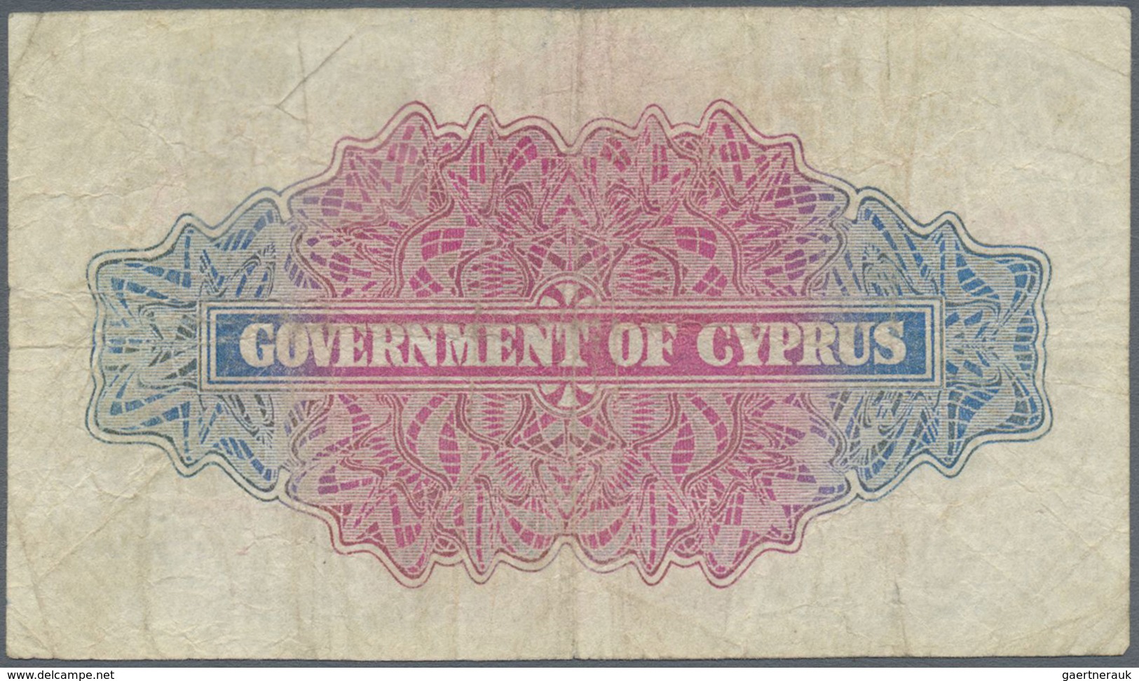 Cyprus / Zypern: 5 Shillings February 1st 1952, P.29, Lightly Toned Paper With Several Folds, Small - Cyprus