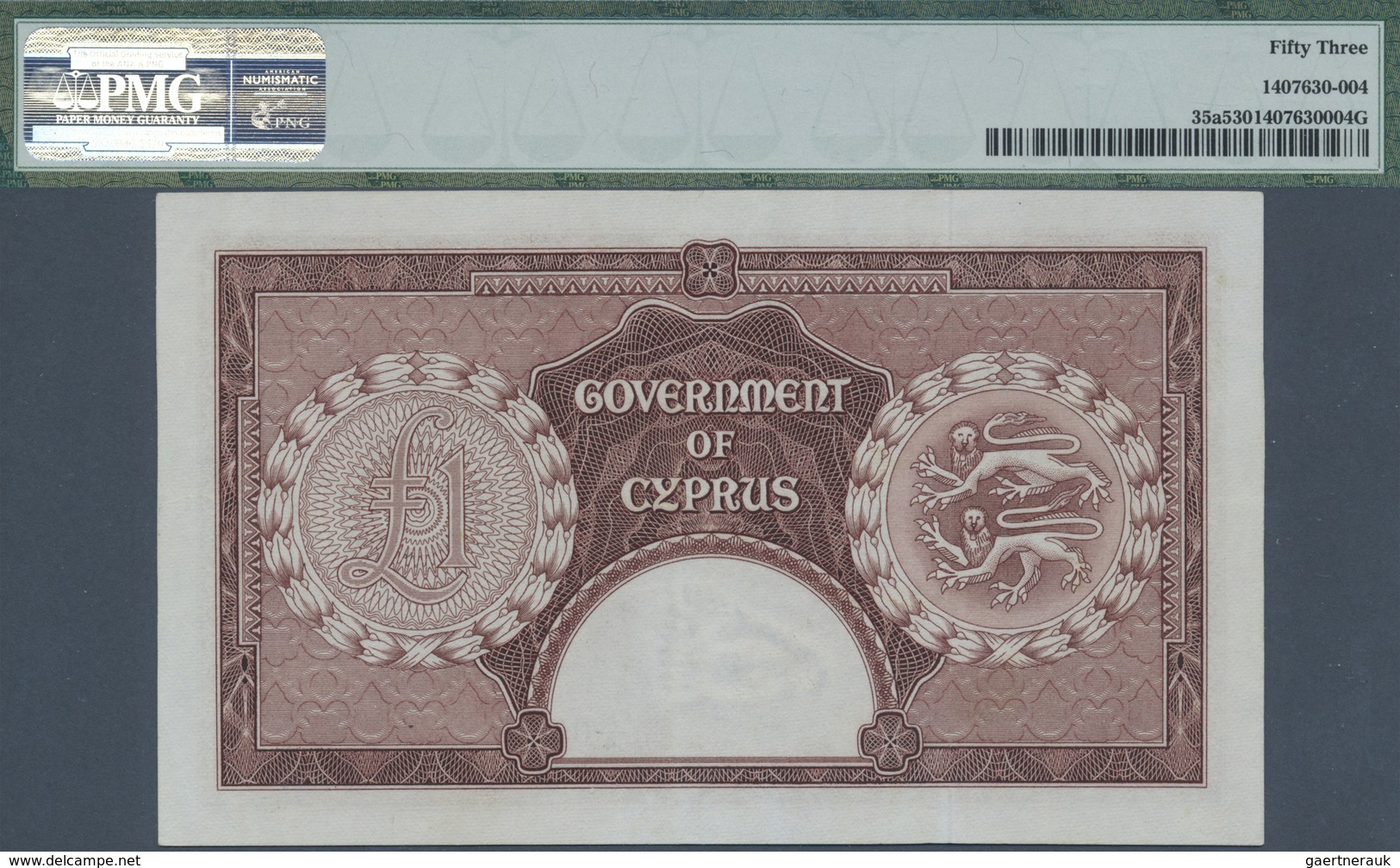 Cyprus / Zypern: 1 Pound 1955, P.35a In Almost Perfect Condition With A Tiny Dint At Upper Right And - Cyprus