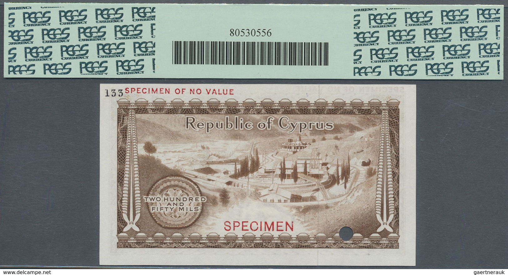 Cyprus / Zypern: 250 Mil 1964-82 SPECIMEN, P.41s, PCGS Graded 66 Gem New PPQ - Cyprus