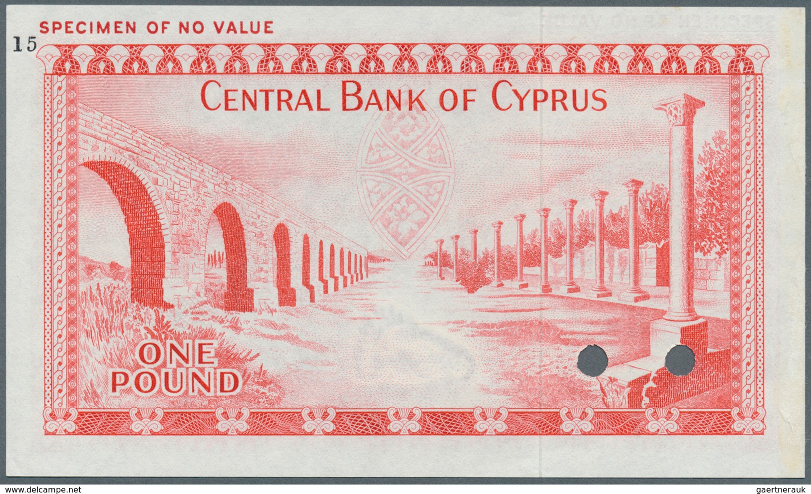 Cyprus / Zypern: 1 Pound Color Trial Specimen, P.43cts, Traces Of Glue At Right Border On Back, Othe - Cyprus