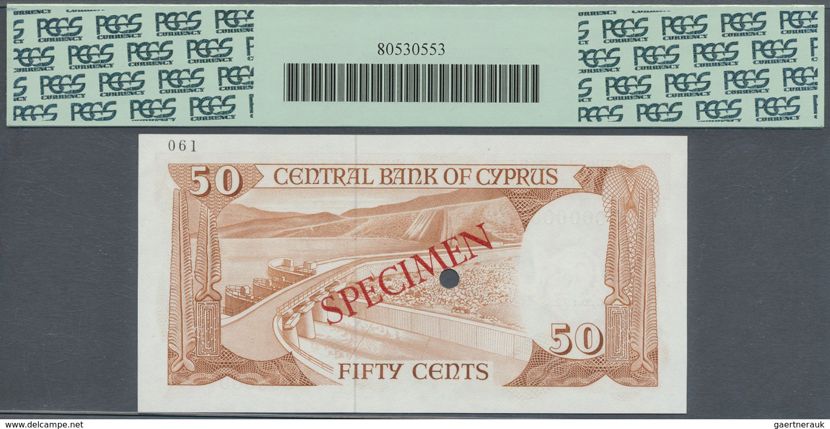 Cyprus / Zypern: 50 Cents 1983 SPECIMEN P.49s In Perfect Condition, PCGS Graded 64 Very Choice New P - Cyprus