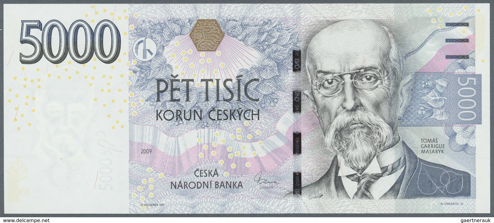 Czech Republic  / Tschechische Republik: 5000 Korun 2009, P.27 In Perfect UNC Condition - Czech Republic