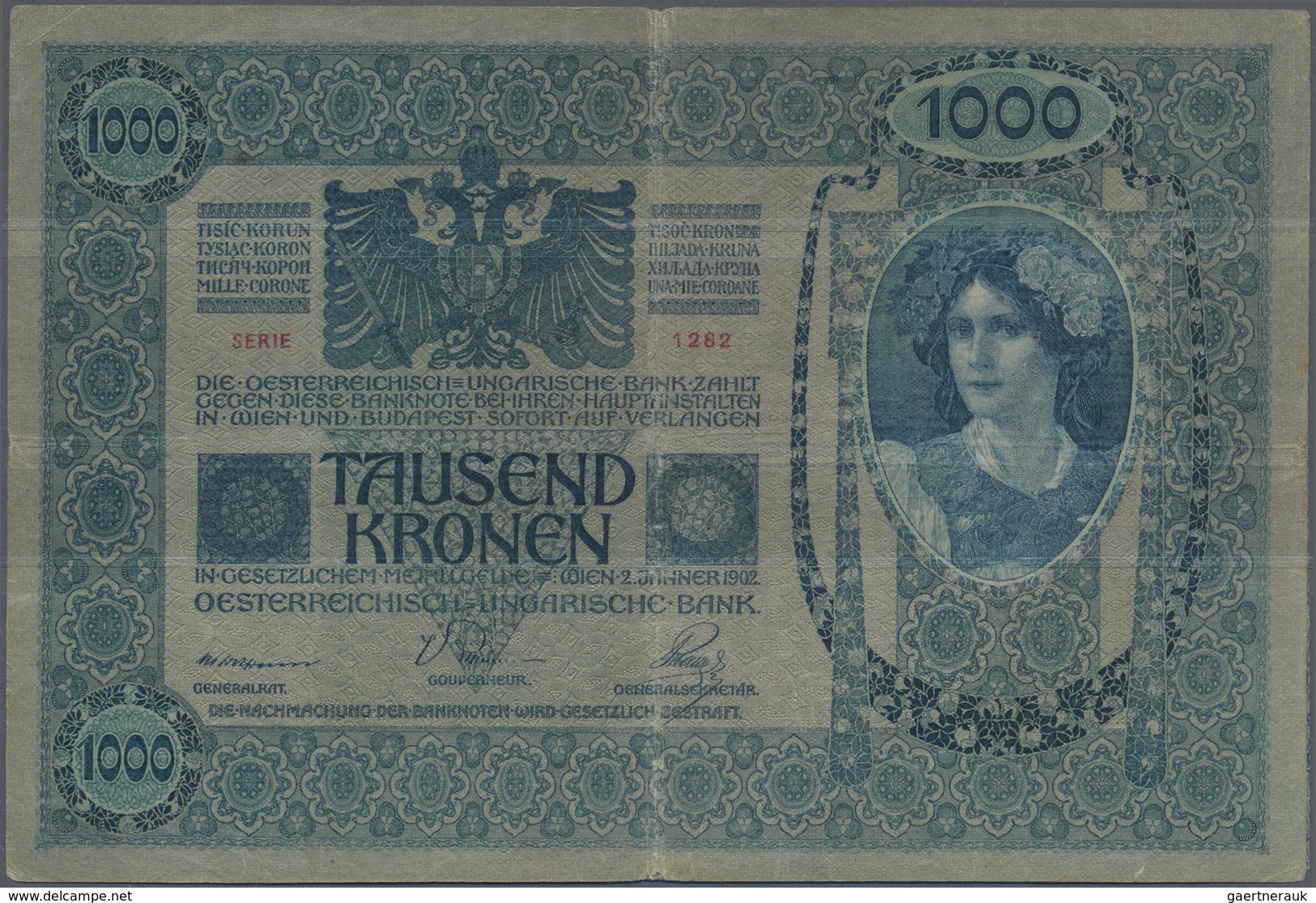 Czechoslovakia / Tschechoslowakei: Set With 4 Banknotes 10, 20, 100 And 1000 Korun 1919 Austro-Hunga - Czechoslovakia