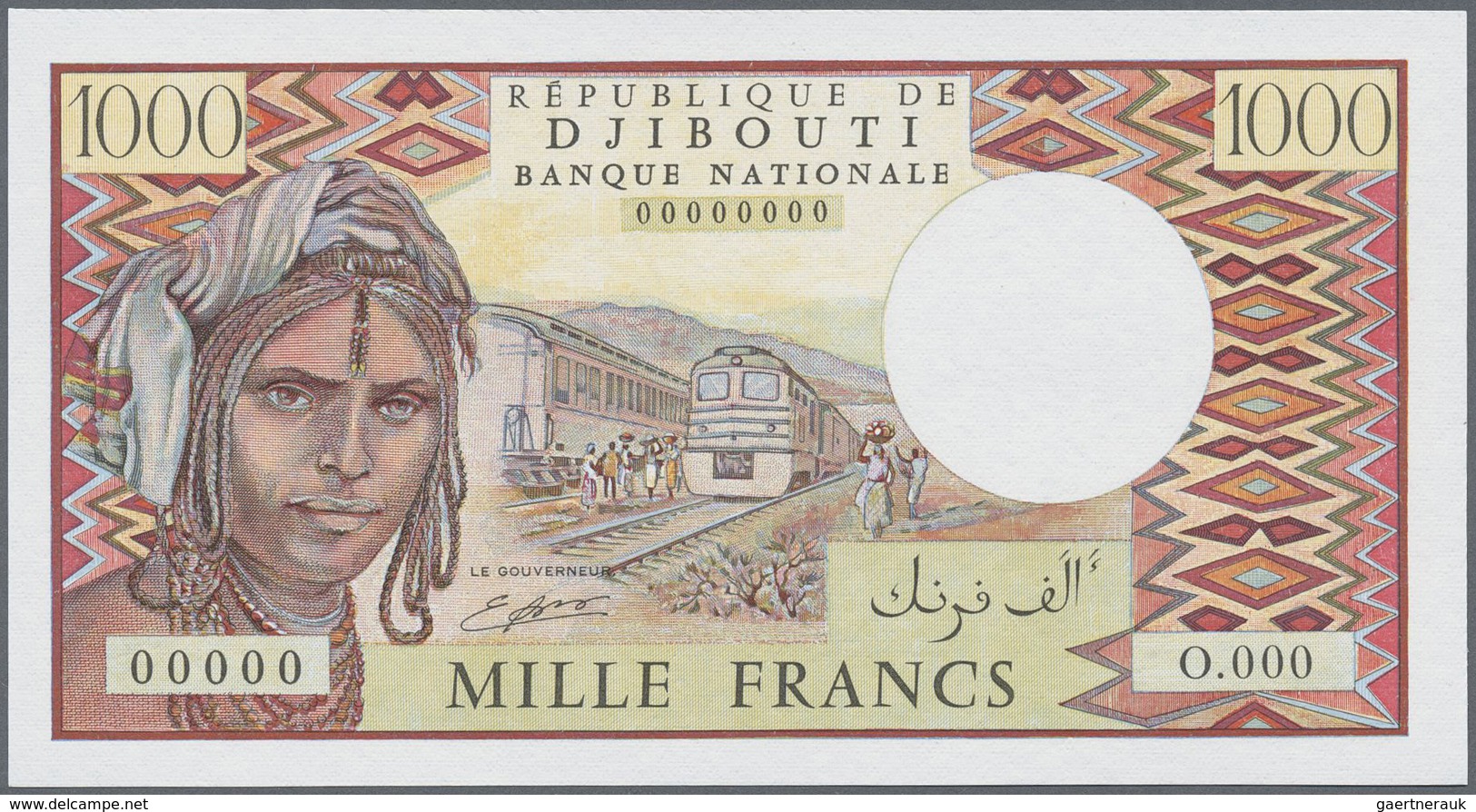 Djibouti / Dschibuti: Rare Set Of 3 Specimen Notes Containing 1000, 500 And 10.000 Francs ND(1984-99 - Dschibuti