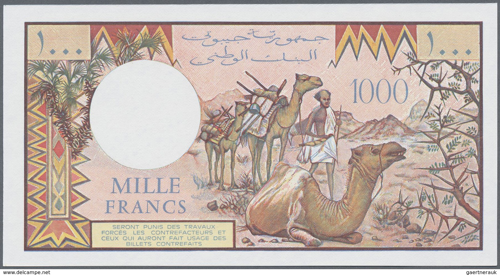 Djibouti / Dschibuti: Rare Set Of 3 Specimen Notes Containing 1000, 500 And 10.000 Francs ND(1984-99 - Dschibuti