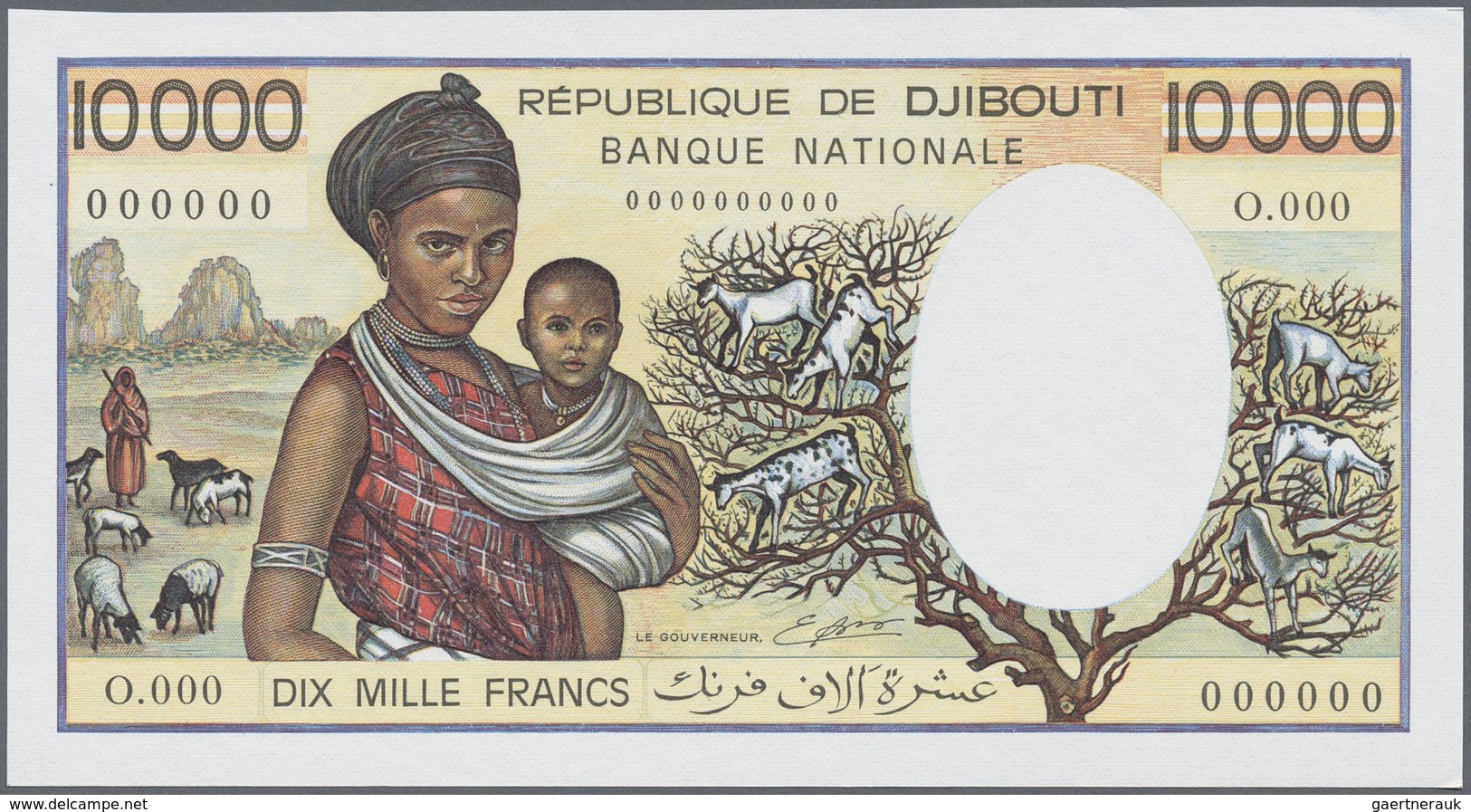 Djibouti / Dschibuti: Rare Set Of 3 Specimen Notes Containing 1000, 500 And 10.000 Francs ND(1984-99 - Dschibuti