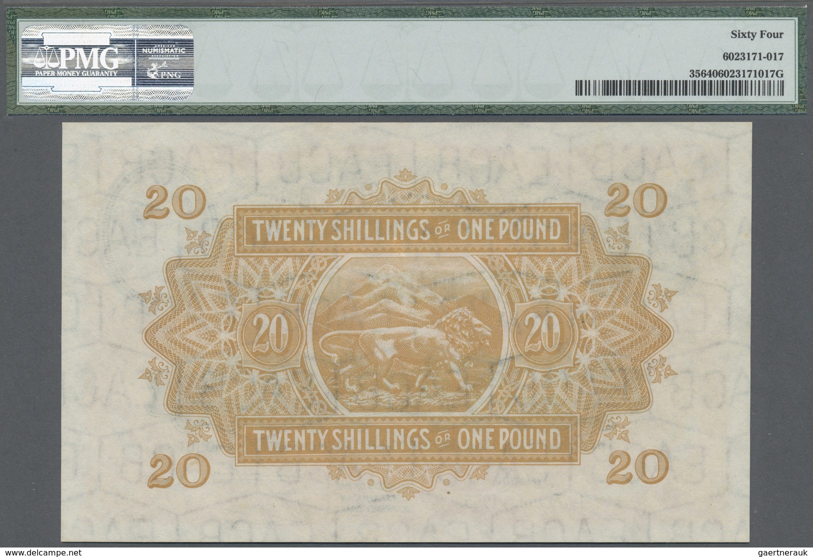 East Africa / Ost-Afrika: 20 Shillings = 1 Pound 1955 P. 35 Portrait QEII, Condition: PMG Graded 64 - Other - Africa