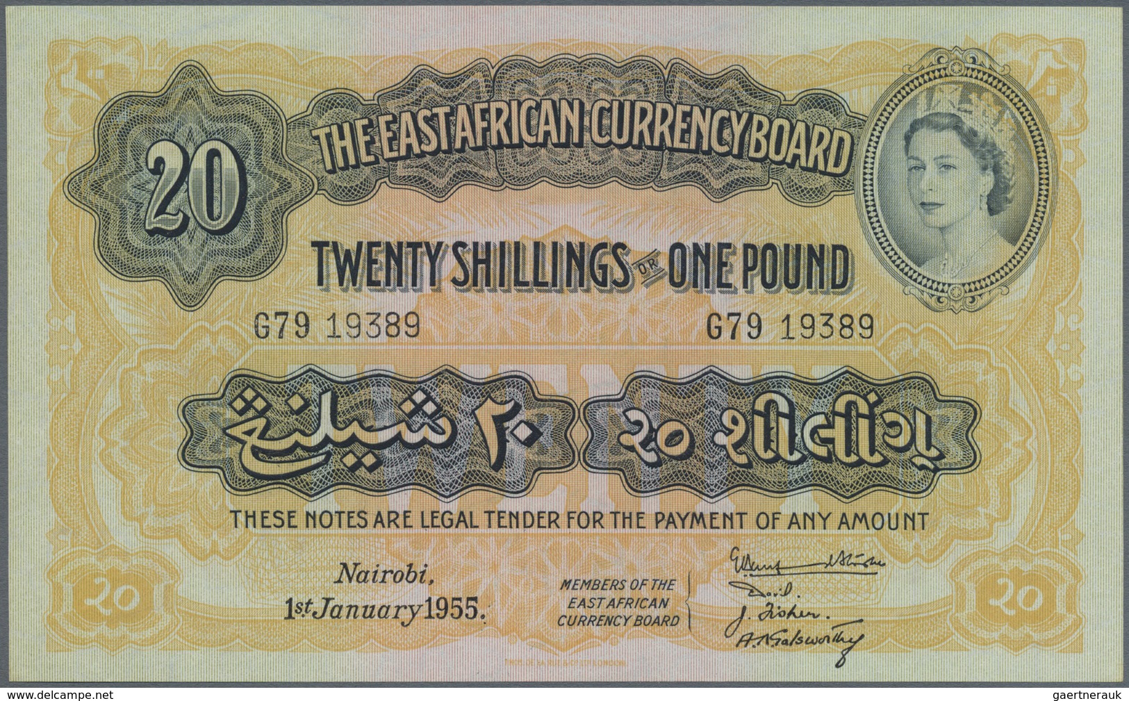 East Africa / Ost-Afrika: 20 Shillings 1955, P.35 In UNC - Sonstige – Afrika