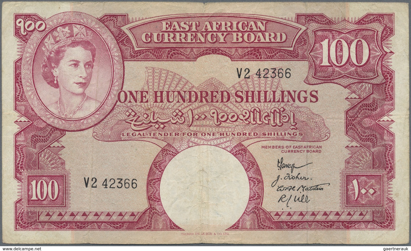 East Africa / Ost-Afrika: 100 Shillings ND(1958-60), P.40, Still Nice Colors And Original Shape With - Sonstige – Afrika