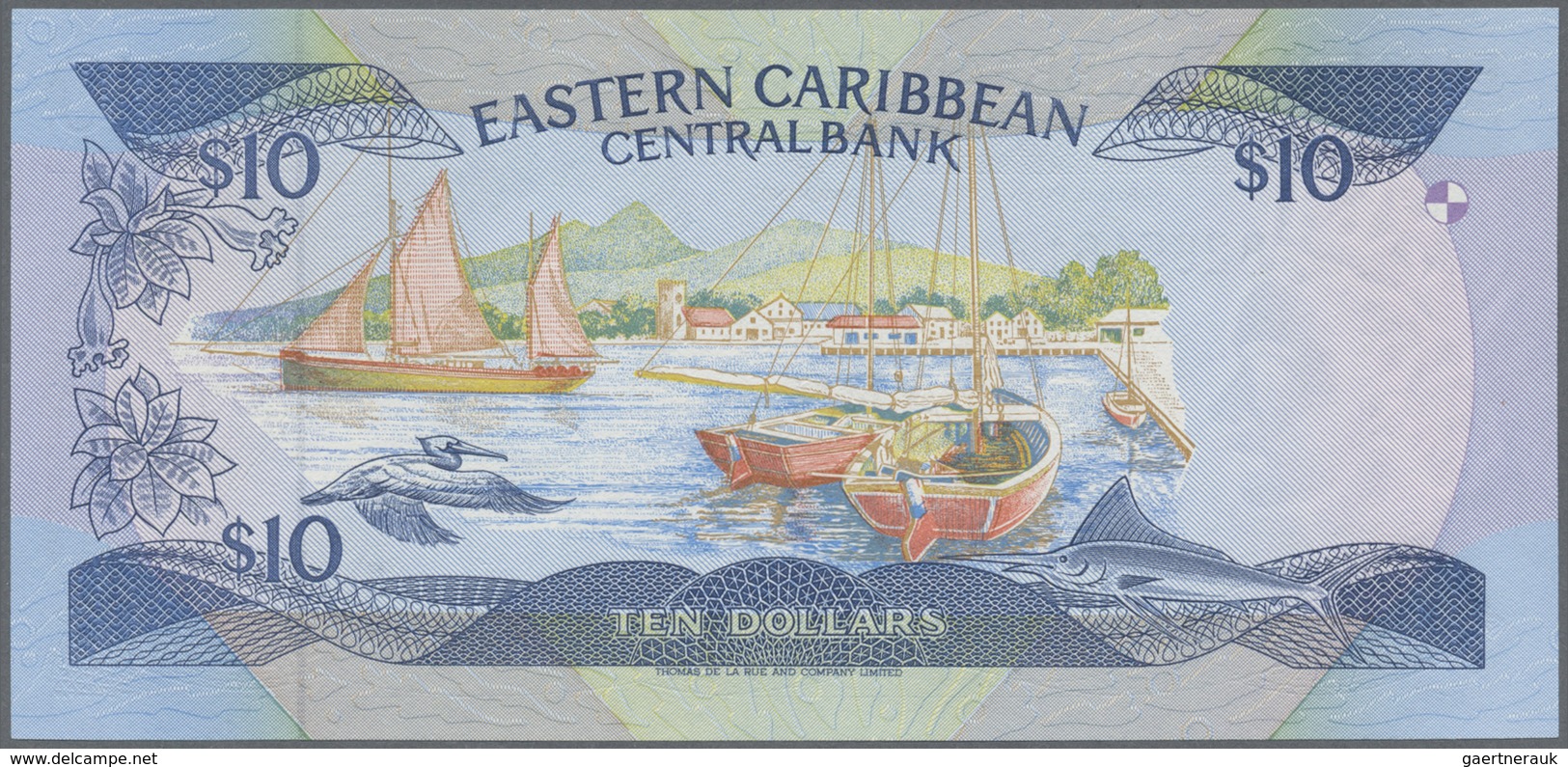 East Caribbean States / Ostkaribische Staaten: Set with 8 Banknotes 1980's, comprising 1 and 4 x 5 D