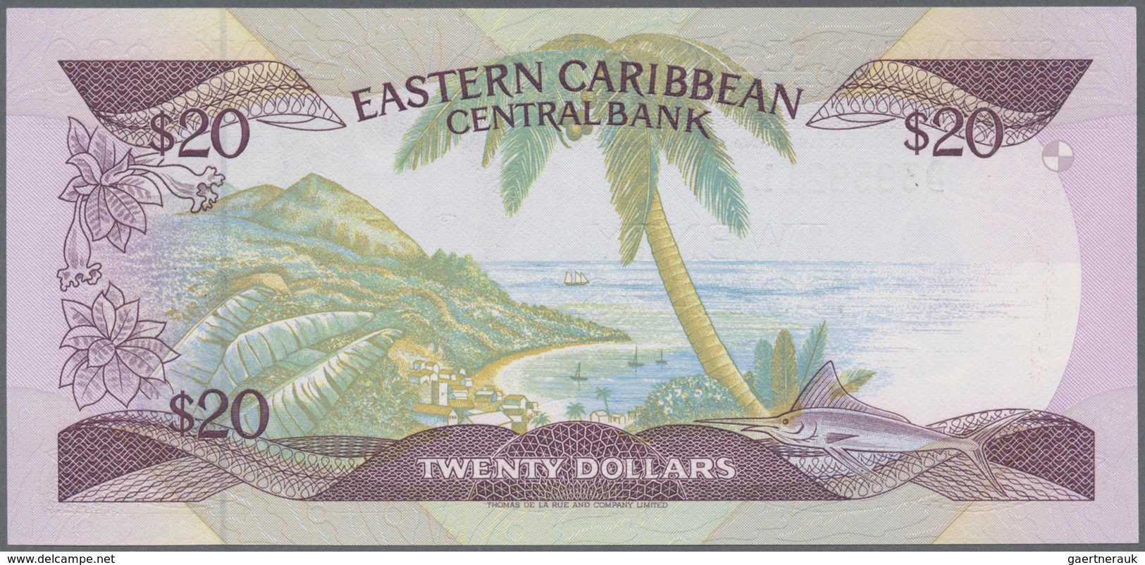 East Caribbean States / Ostkaribische Staaten: Set with 8 Banknotes 1980's, comprising 1 and 4 x 5 D