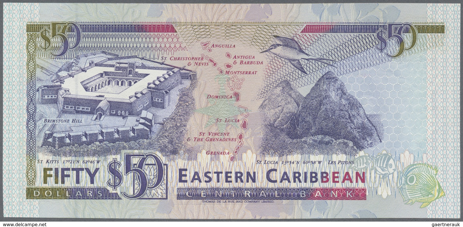 East Caribbean States / Ostkaribische Staaten: Set With 4 Banknotes ND(1994) Containing 5 Dollars Mo - East Carribeans