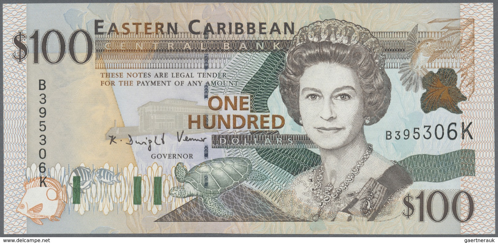 East Caribbean States / Ostkaribische Staaten: Set With 5 Banknotes 5 Dollars Saint Kitts And Montse - East Carribeans