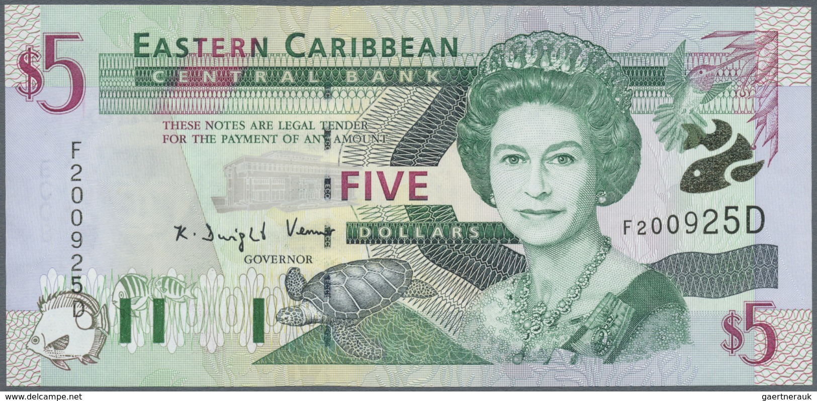 East Caribbean States / Ostkaribische Staaten: Set With 6 Banknotes Series ND(2000) Comprising $5 X2 - East Carribeans