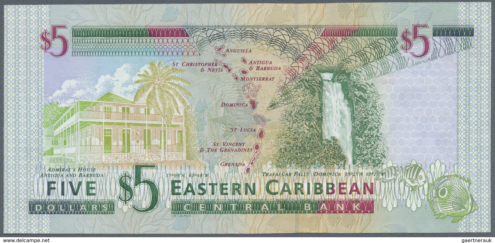 East Caribbean States / Ostkaribische Staaten: Set With 6 Banknotes Series ND(2000) Comprising $5 X2 - East Carribeans