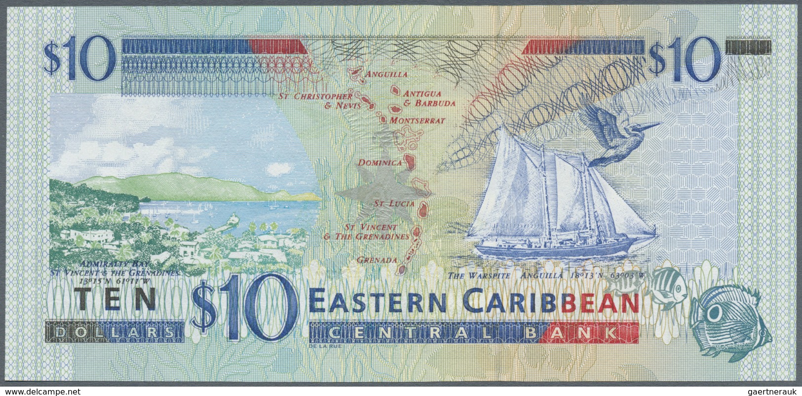 East Caribbean States / Ostkaribische Staaten: Set With 6 Banknotes Series ND(2000) Comprising $5 X2 - East Carribeans