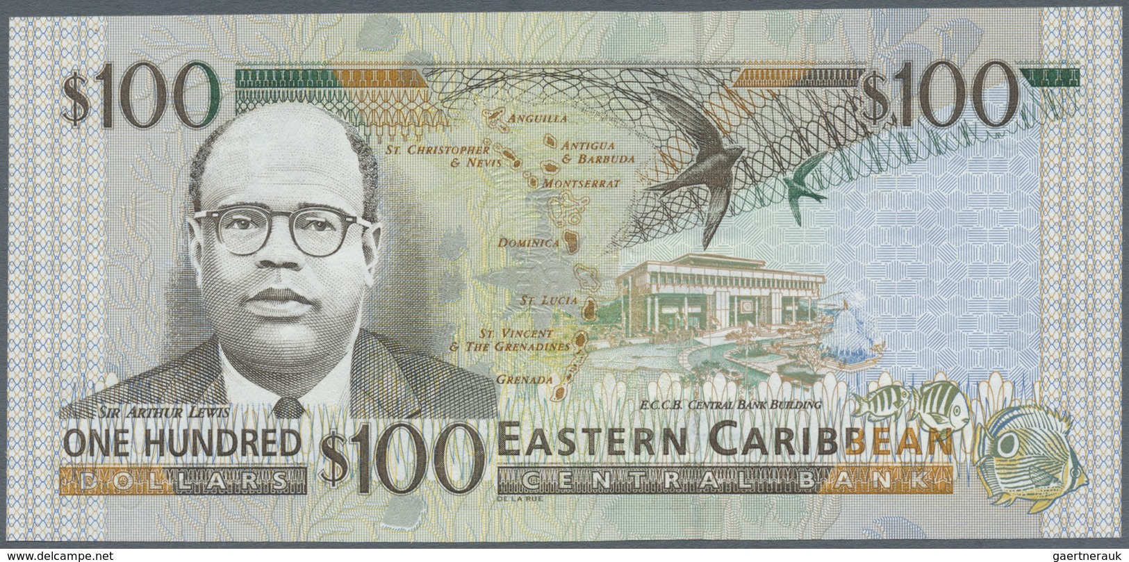 East Caribbean States / Ostkaribische Staaten: Set with 6 Banknotes series ND(2000) comprising $5 x2