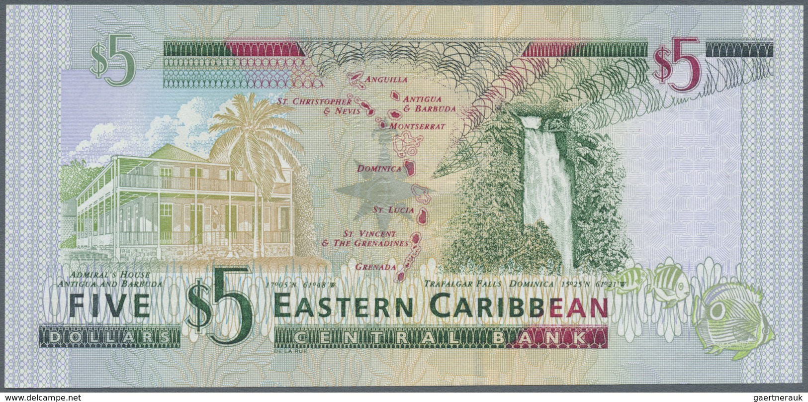 East Caribbean States / Ostkaribische Staaten: Set with 11 Banknotes East Caribbean States series ND
