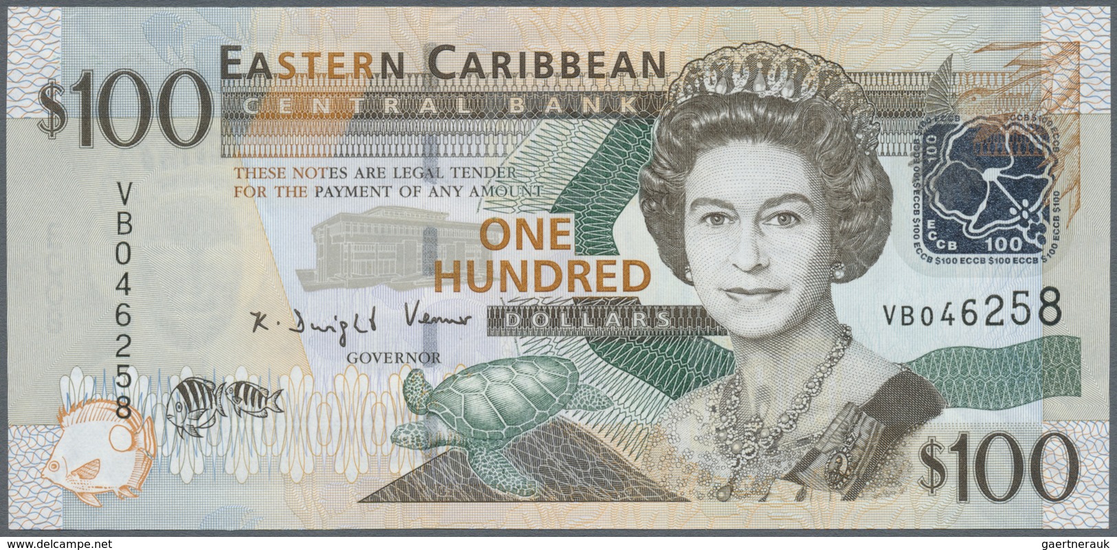 East Caribbean States / Ostkaribische Staaten: Set with 5 Banknores series ND(2008) $5 AC425658, $10