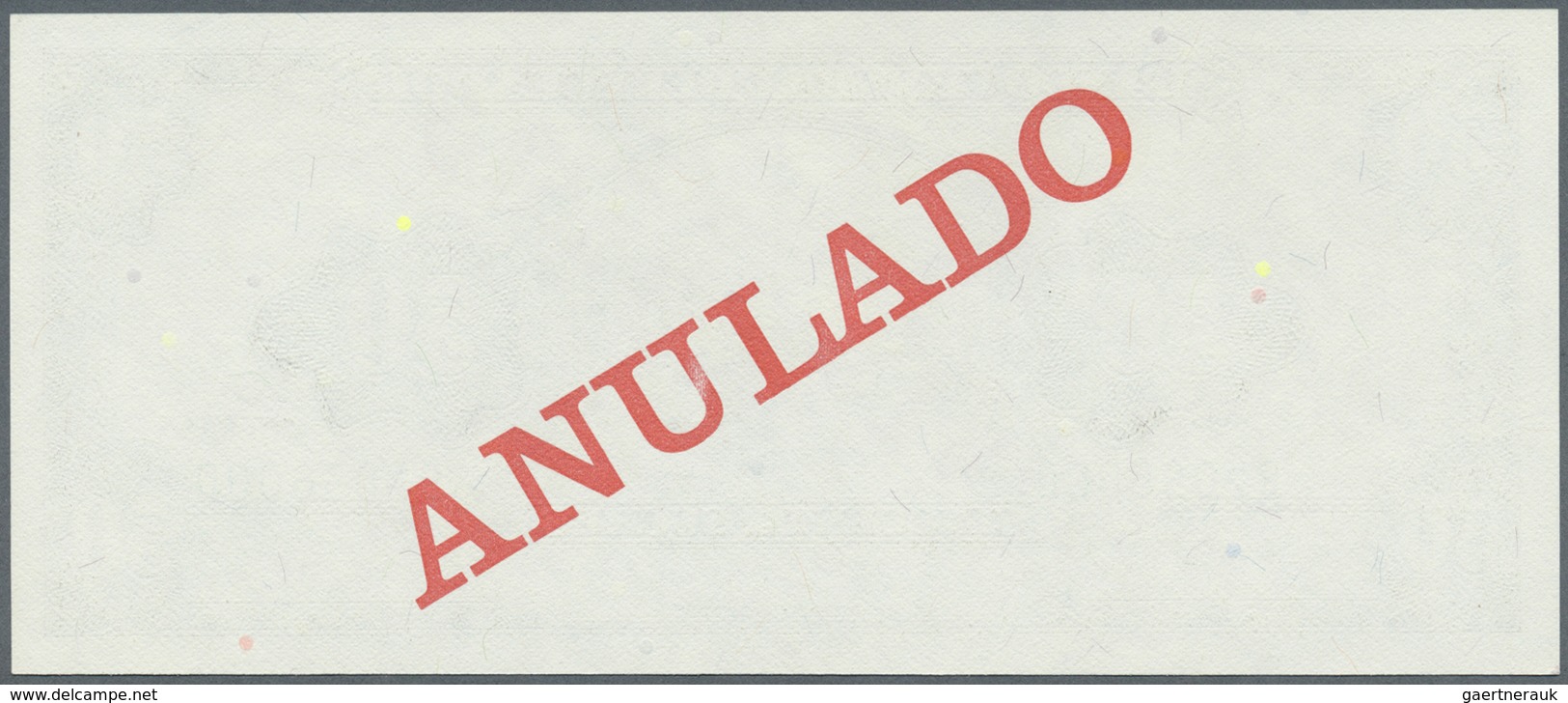Ecuador: 50 Sucres ND Specimen P. 122s, Interesting Item With Red Ovtp. ANNULADO And Serial Numbers - Ecuador