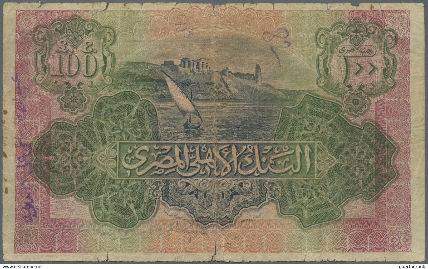 Egypt / Ägypten: National Bank Of Egypt 100 Pounds December 15th 1944 With Signature: Nixon, P.17d I - Aegypten