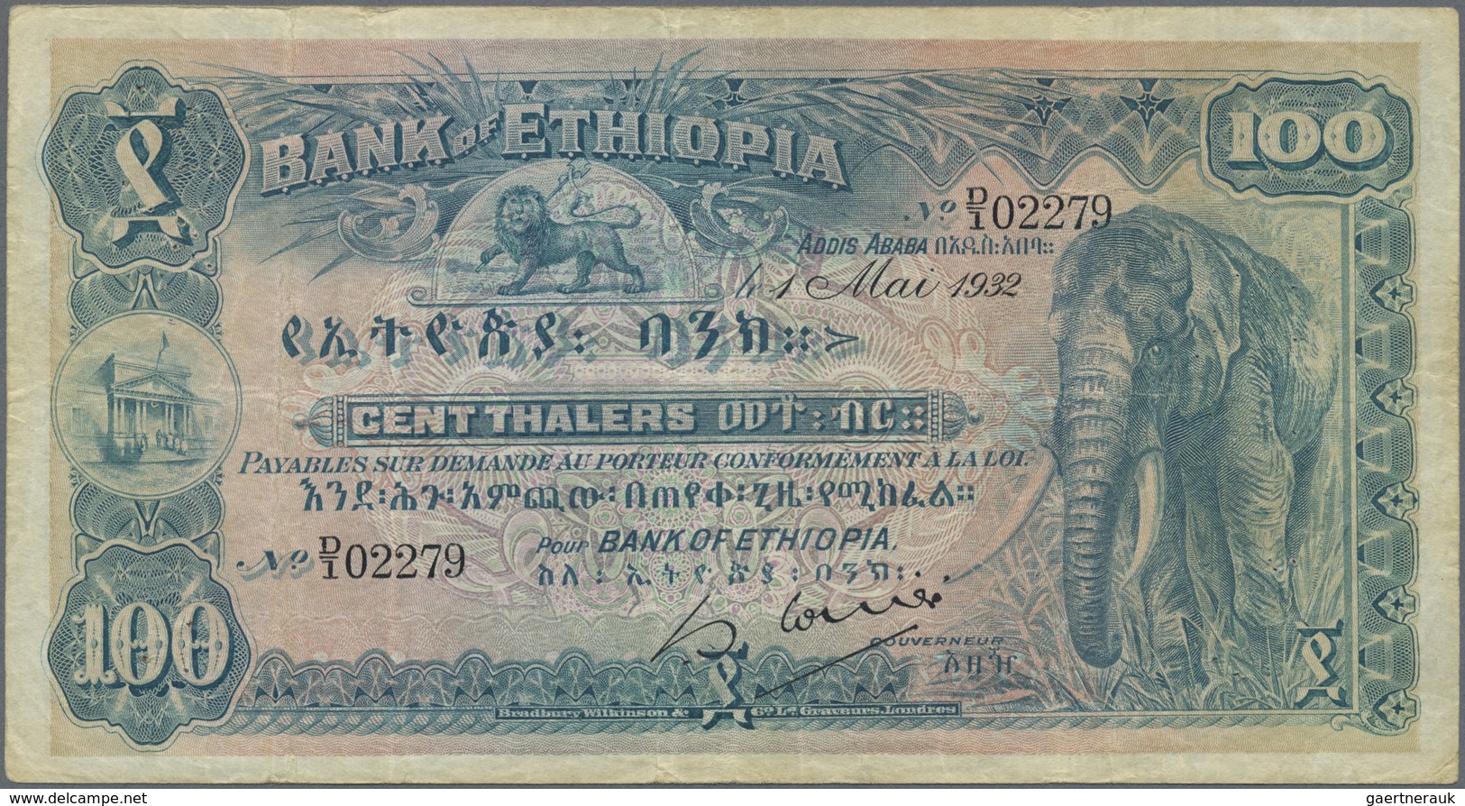 Ethiopia / Äthiopien: Highly Rare Set With 4 Banknotes Comprising 5 Thalers 1932 P.7 (in XF), 10 Tha - Ethiopia