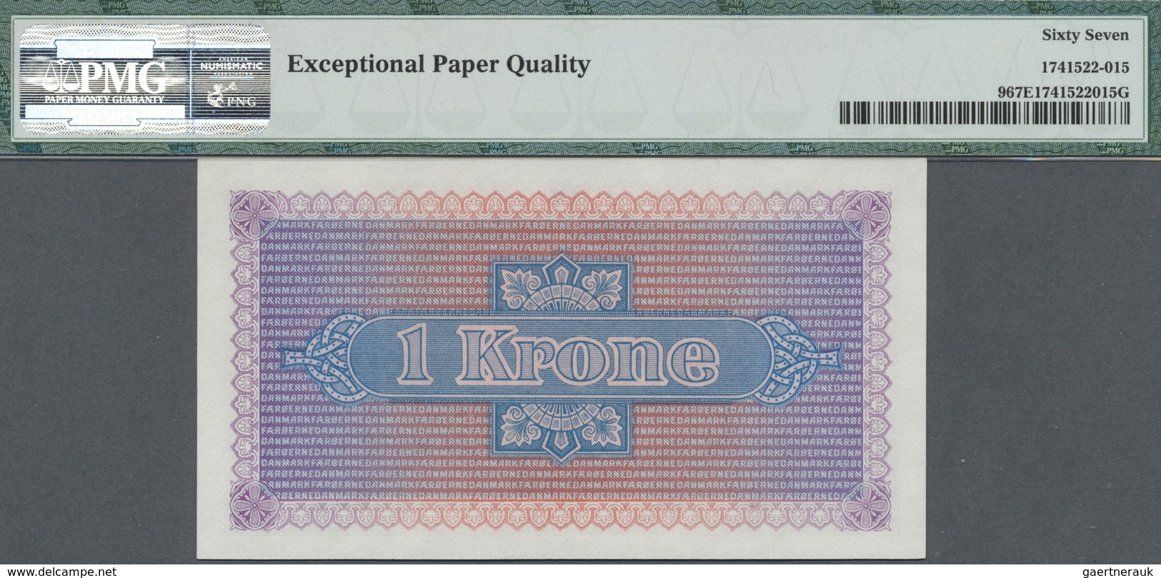 Faeroe Islands / Färöer: 1 Krone 1940, P.9 In Perfect UNC Condition, PMG Graded 67 Superb Gem Unc EP - Faroe Islands