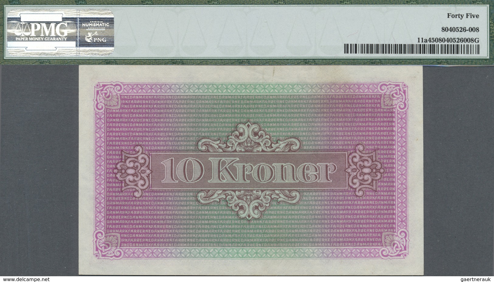 Faeroe Islands / Färöer: 10 Kroner 1940 P. 11a, With Very Low Serial #000066C, PMG Graded 45 Choice - Faroe Islands