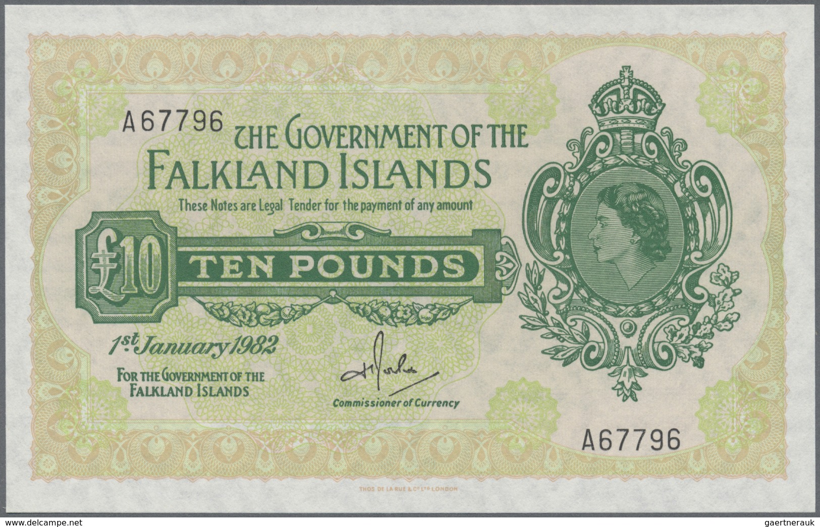 Falkland Islands / Falkland Inseln: 10 Pounds 1982, P.11b In UNC - Falkland Islands