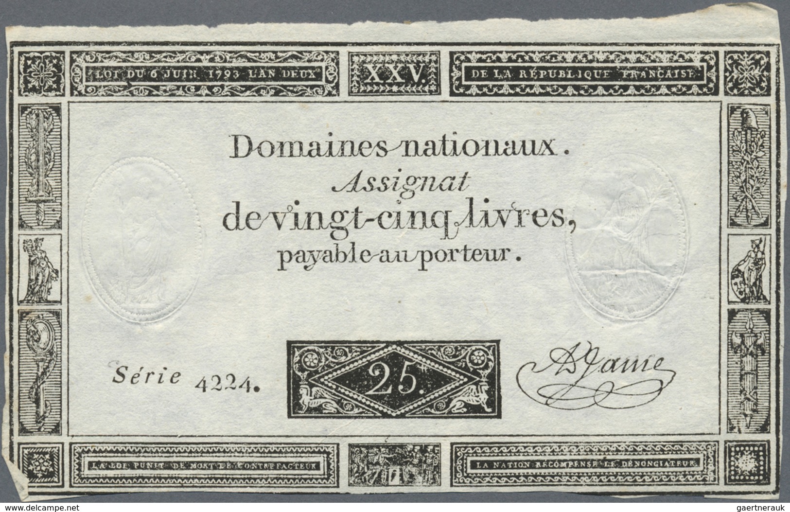 France / Frankreich: Bundle Of 106x 25 Livres 1793 P. A71, All In Condition From VF+ To F. (106 Pcs) - Altri & Non Classificati
