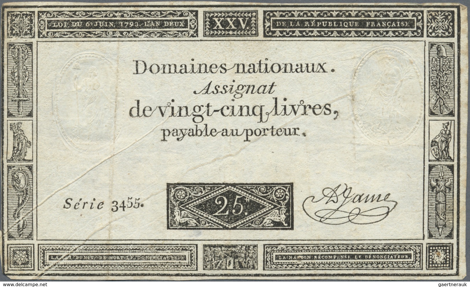 France / Frankreich: Bundle Of 106x 25 Livres 1793 P. A71, All In Condition From VF+ To F. (106 Pcs) - Other & Unclassified