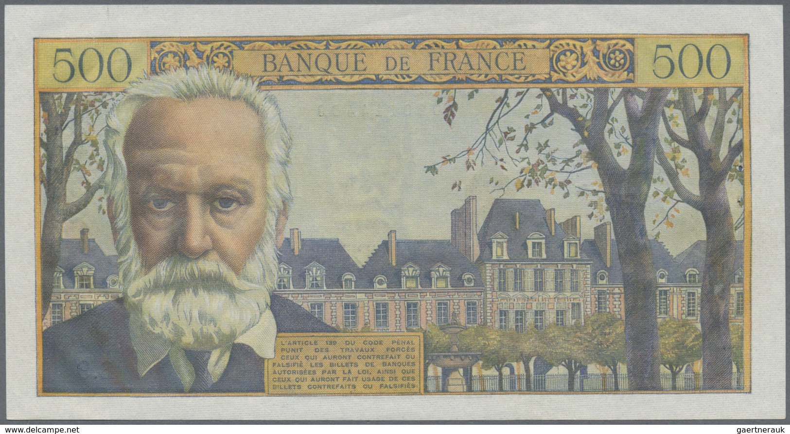 France / Frankreich: 500 Francs 1954 P. 133a, In Very Crisp Original Condition, No Vertical And Hori - Altri & Non Classificati