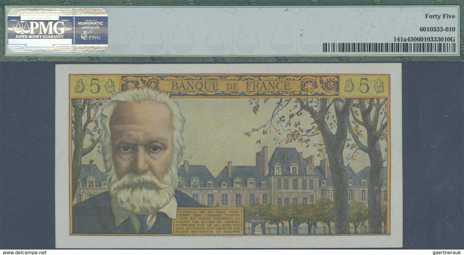 France / Frankreich: 5 Nouveaux Francs 1963 P. 141a, Condition: PMG Graded 45 Choice Extremely Fine. - Other & Unclassified