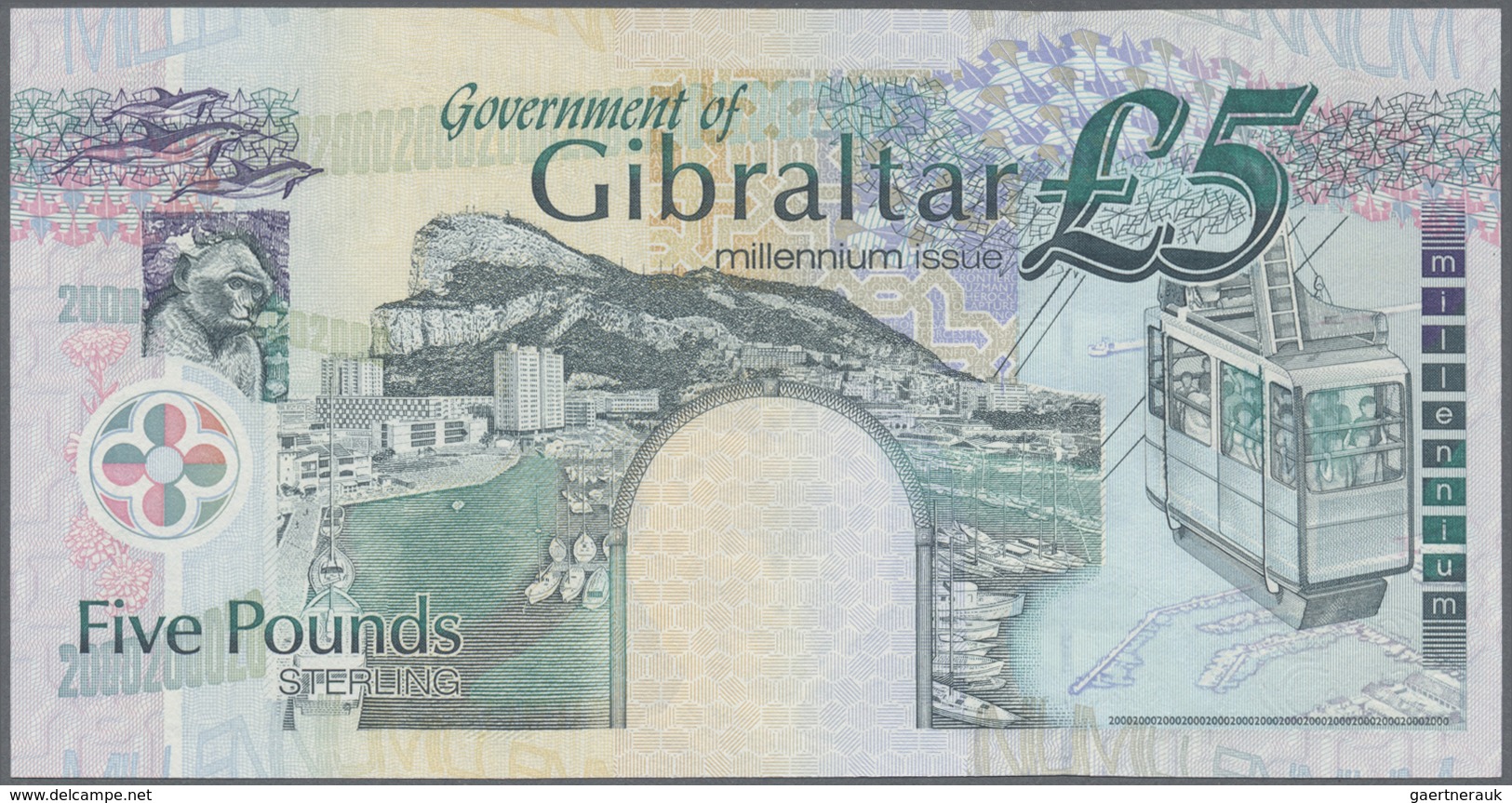 Gibraltar: Set With 6 Banknotes 5 Pounds 2000 P.29, 10 Pounds 2002 P.30, 20 Pounds 2004 P.31, 10 Pou - Gibraltar