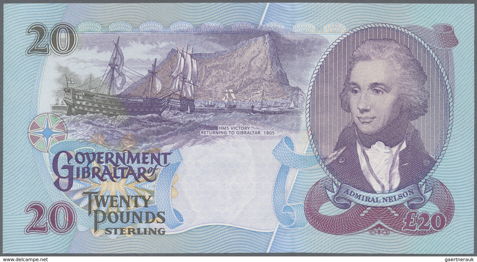 Gibraltar: Set with 6 Banknotes 5 Pounds 2000 P.29, 10 Pounds 2002 P.30, 20 Pounds 2004 P.31, 10 Pou