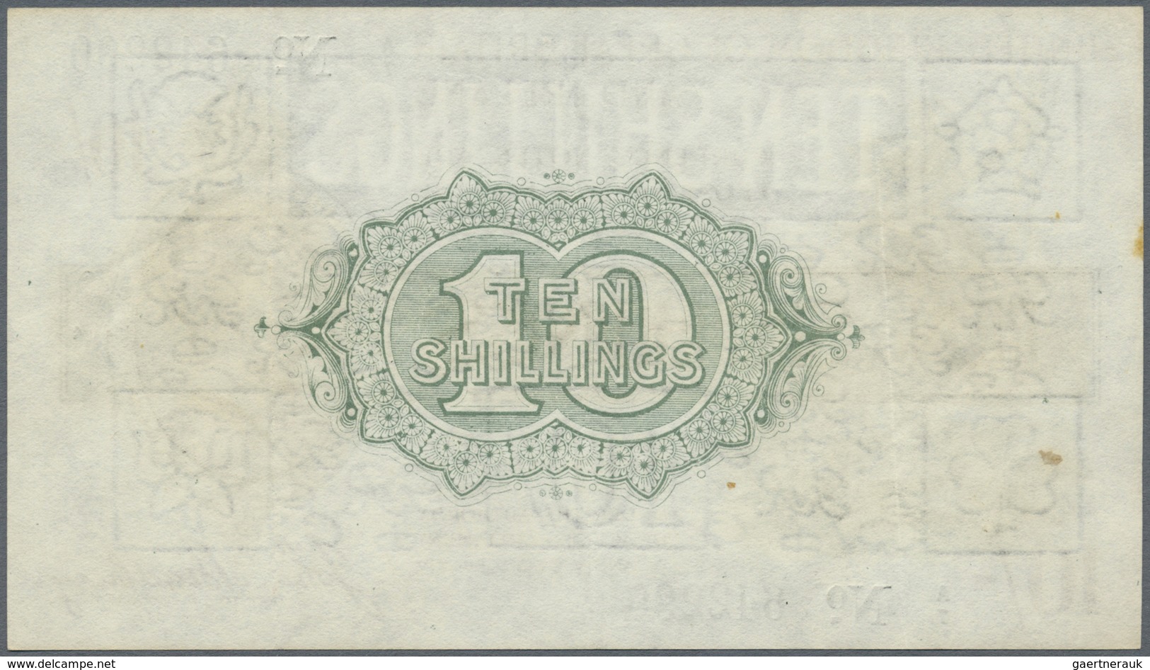 Great Britain / Großbritannien: 10 Shillings ND(1918) P. 350a, Seldom Seen Note, With 3 Vertical Fol - Other & Unclassified