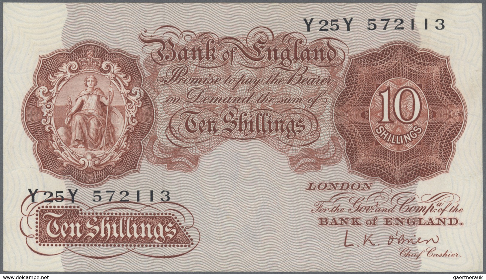 Great Britain / Großbritannien: Pair Of The 10 Shillings ND(1949 – 55) P.S Beale , 1955 – 60 L.K.O’B - Other & Unclassified