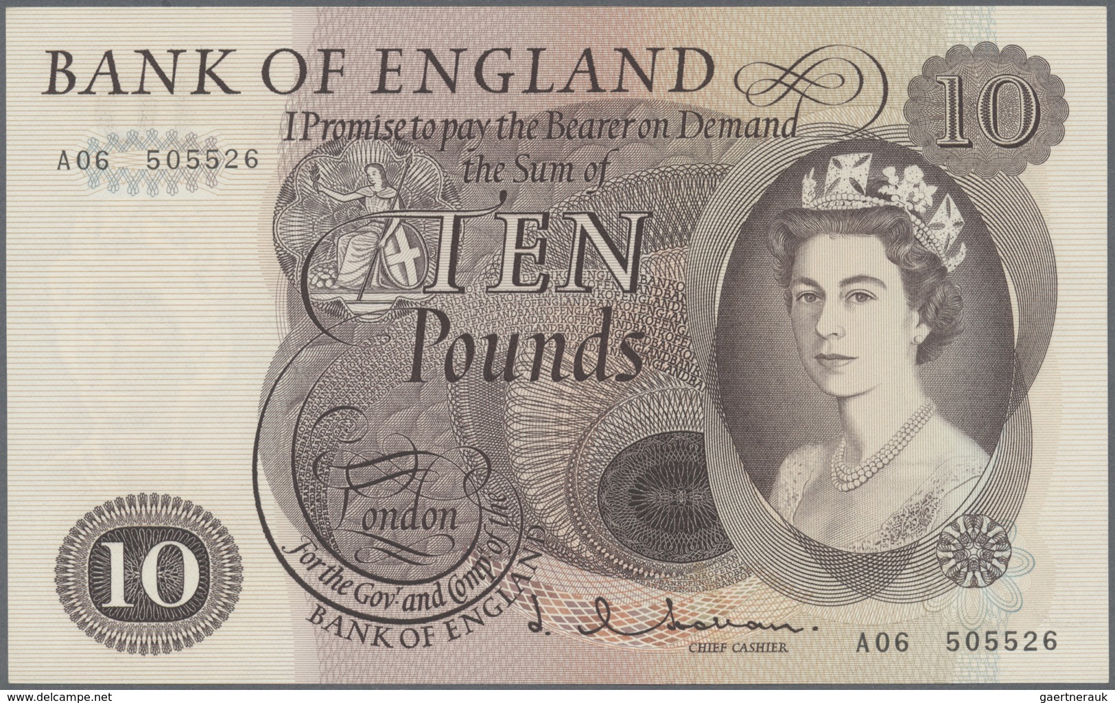 Great Britain / Großbritannien: Pair With 5 And 10 Pounds ND(1960-77), P.375, 376 Both With Signatur - Autres & Non Classés