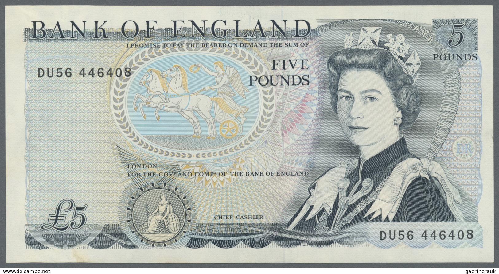 Great Britain / Großbritannien: 5 Pounds ND(1971-91) P. 378d, Type (probably Error) Without Signatur - Other & Unclassified