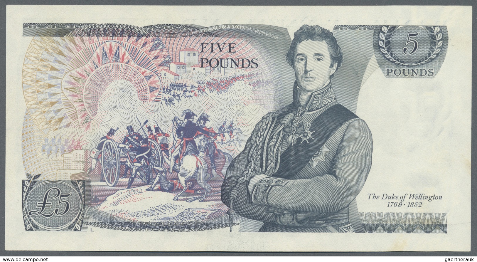 Great Britain / Großbritannien: 5 Pounds ND(1971-91) P. 378d, Type (probably Error) Without Signatur - Other & Unclassified