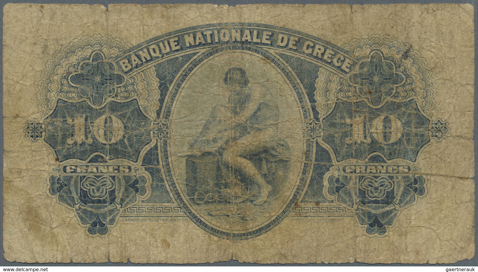 Greece / Griechenland: 10 Drachmai 1900 P. 46, Stronger Used With Several Folds, Border Wear With Sm - Greece