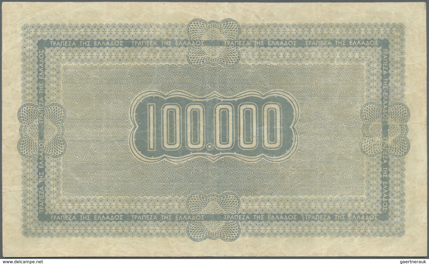 Greece / Griechenland: 100.000 Drachmai 1942 P. 137a, Vertical And Horizontal Folds, Creases In Pape - Greece