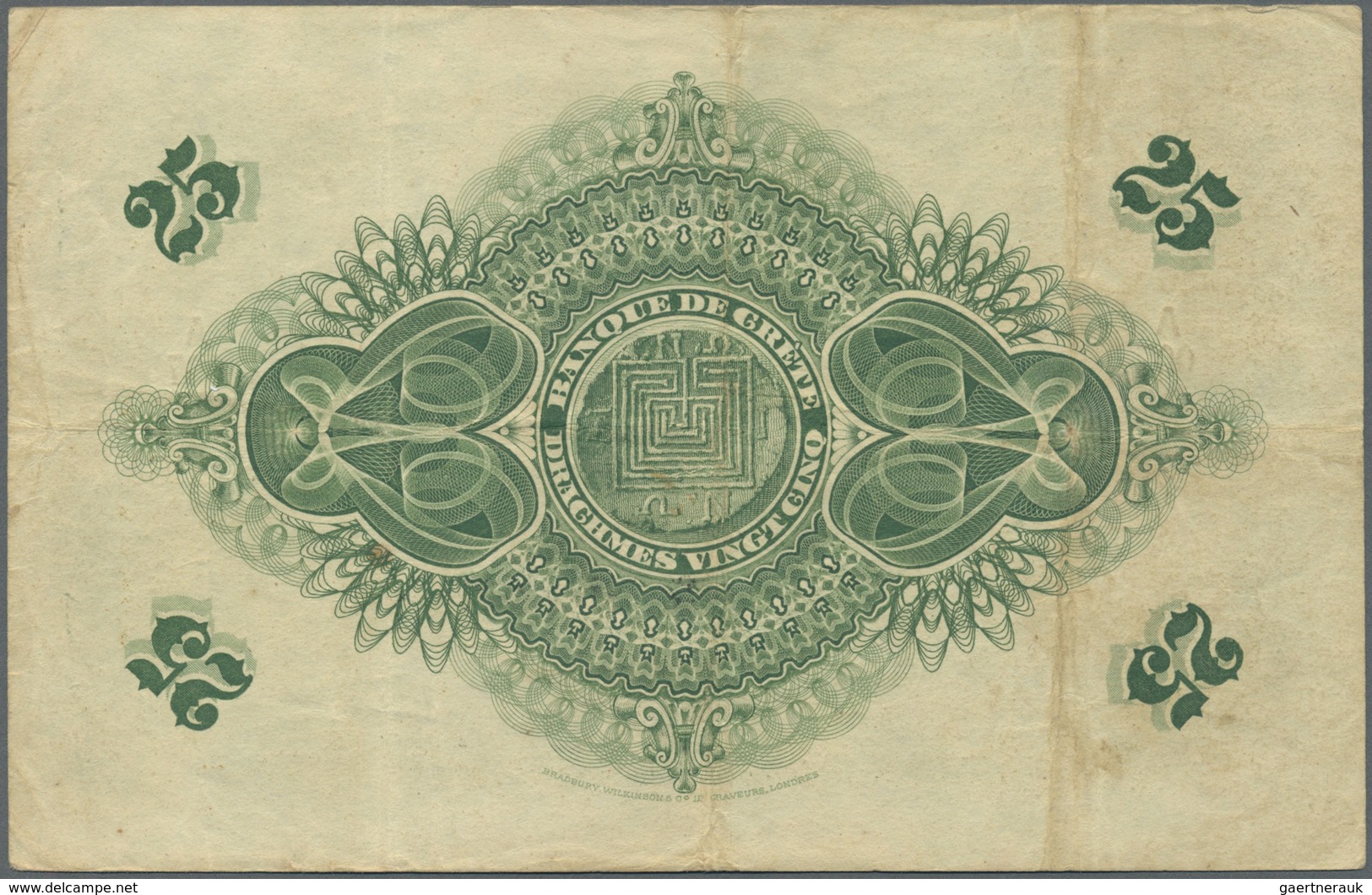 Greece / Griechenland: 25 Drachmai 1915 P. S153, Used With Folds, But No Holes Or Tears, Pretty Stro - Greece